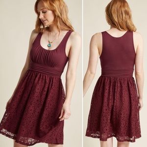 Modcloth Artisan Iced Tea Lace Dress Raspberry